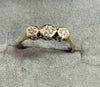9CT Gold Diamond three stone Ring Size L
