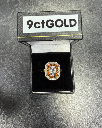 9ct Gold Ladies C/Z Stone Ring (Size N) 4.40g