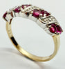 9ct yellow gold curved half eternity ring with diamonds size Q