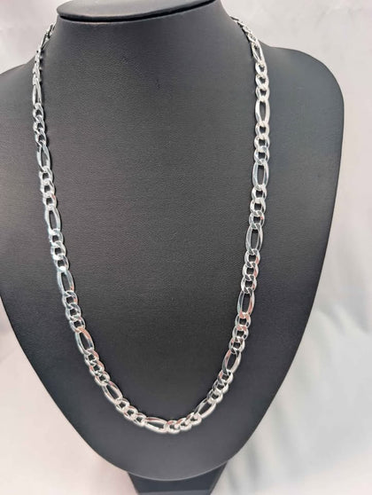 925 Sterling Silver 3-In-1 Figaro Chain - 24