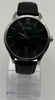 HUGO BOSS men's stainless steel watch with black genuine leather strap & box
