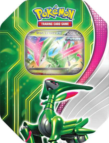 Official Pokémon TCG: Paradox Clash Tin (Iron Leaves EX).