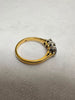 14ct Yellow & White Gold 3x Diamond Ring - Size L