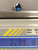 9ct Yellow Gold Large Blue Stone Ring - Size o
