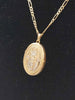 (375 Hallmarked&Tested) 9K 10.6G Gold Chain With Flower Engraved Locket, 30" In Length