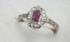 9ct Gold Diamond /Ruby Ring - Size P
