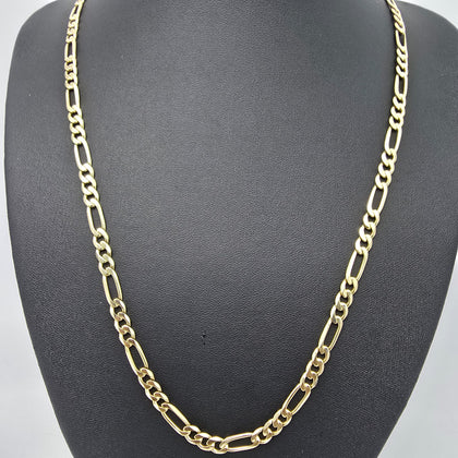 9CT Yellow Gold Necklace Figaro Chain 24