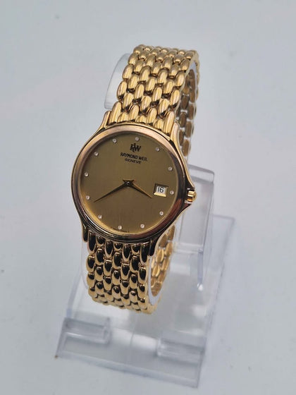 Raymond Weil 5568 Gold Plated Unisex Quartz Watch With Date - Unboxed