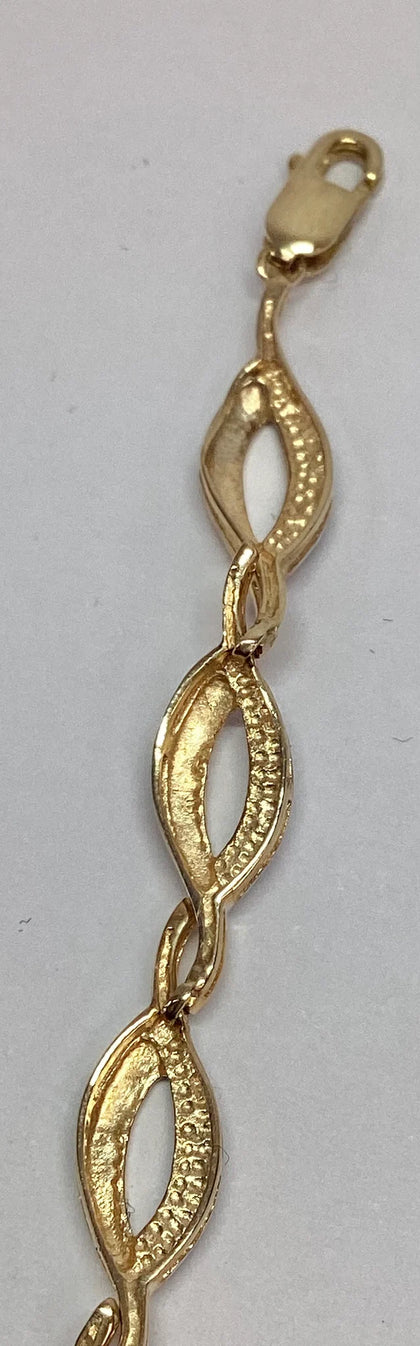 9CT Gold Diamond Twist Bracelet