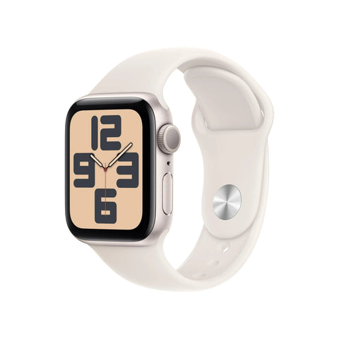 Apple Watch SE (2nd Gen) [GPS 40mm] Smartwatch with Starlight Aluminium Case with Pink Sport Band