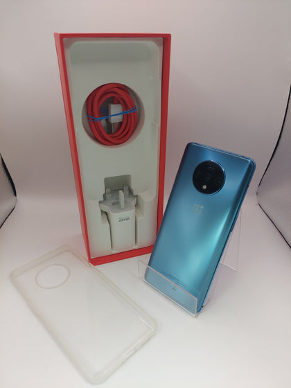 OnePlus 7T 8GB+128GB Dual Sim Glacier Blue 4G, Unlocked, Boxed with Original Warp Charger
