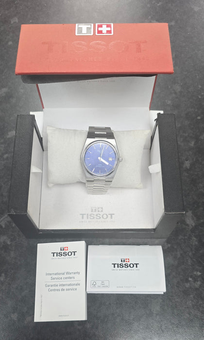 Tissot PRX Powermatic 80 Automatic Watch - Honeycomb Blue.