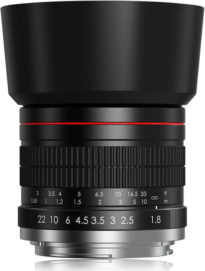 Lightdow 85mm F/1.8 Medium Telephoto Portrait Prime Manual Focus Lens for Canon EOS Dslrs