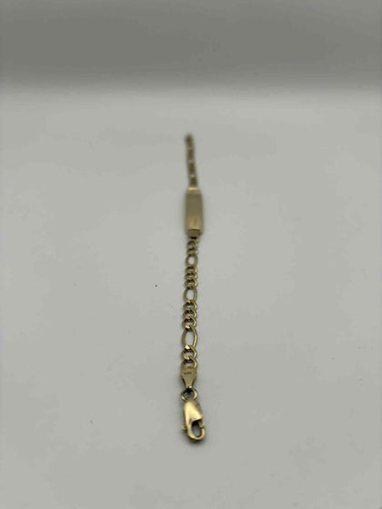 14ct gold 585 bracelet 8.9g Figaro style chain 8'' boxed