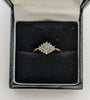 375 9CT Hallmarked, Yellow Gold, Tiered Floral Cluster Ring, Size P, 1.82G