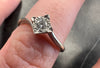 9CT WHITE GOLD RING WITH DIA SIZE M/12