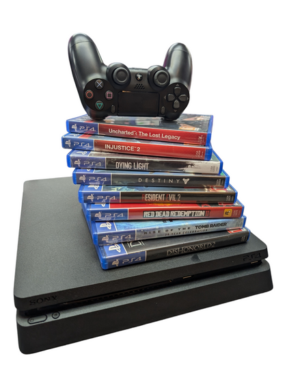 SONY PS4 PLAYSTATION 4 SLIM CONSOLE + 8 GAMES BOXED PRESTON STORE