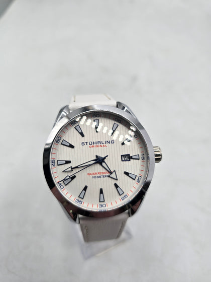 stuhrling watch white strap