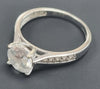 9ct White Gold CZ Ring "M"