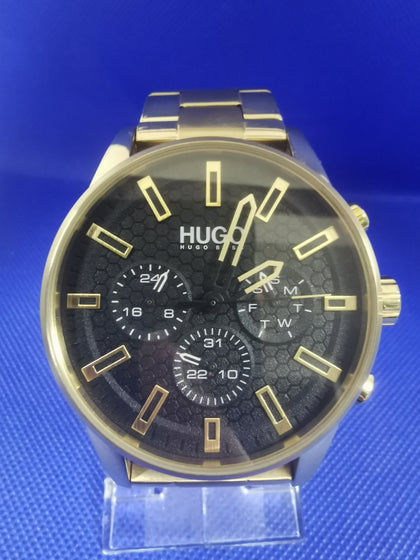 Hugo Boss Men's Multi Functional Gold Tone Stainless Steel Strap Watch - Box Included