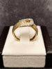 9ct Yellow Gold Diamond Set Buckle Ring - Size P