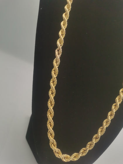 9K Solid Gold Rope Chain. 51.2Grams Weight, 375 Hallmarked & Tested, Length: 29.5