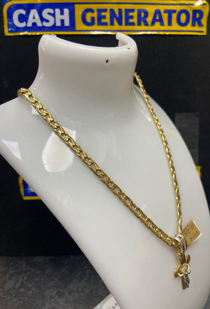 18ct Gold Link Chain and Crucifix Pendant, 22.0g 20