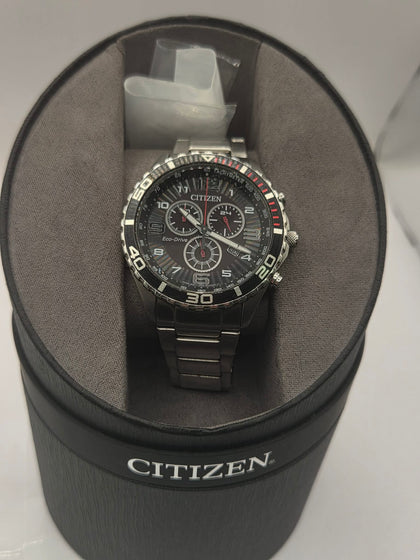 Citizen Watch Gents Stainless Steel Eco-Drive Chronograph Watch AT2121-50E