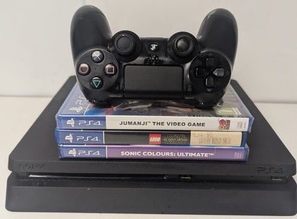 Playstation 4 Slim Console, 500GB Black, & 3 games