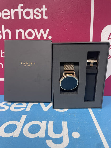 Radley Series 19 Ladies Black Silicone Strap Smart Watch Set.