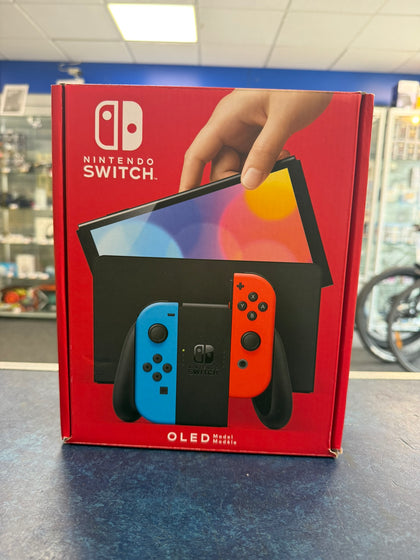 switch oled boxed red and blue joycons