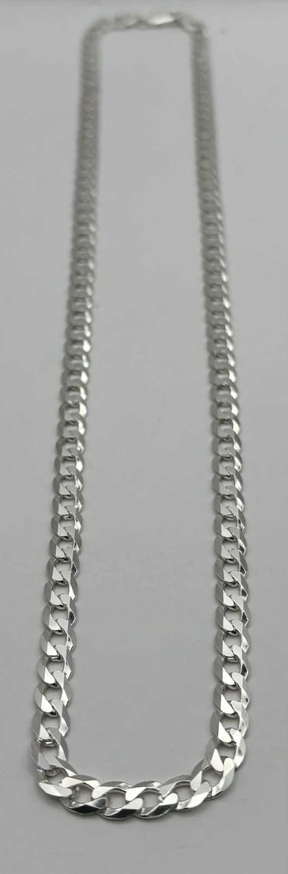 HALLMARKED 925 SILVER, CURB CHAIN, 24