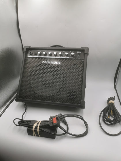 Coolmusic DM30 Electronic Drum Amplifier 30W, Keyboard Amp with Bluetooth, 2-Channel Input, 3-Band EQ, DI Out, Portable Practice Speaker for E-Drums,