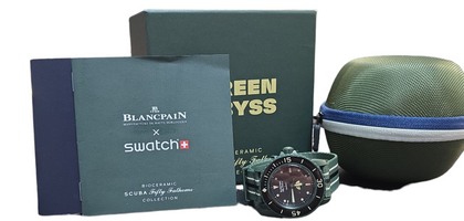 Blancpain x Swatch Green Abyss Scuba Fifty Fathoms Dive Watch SO35G100