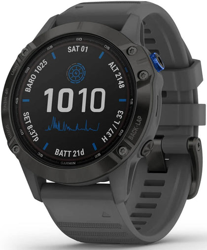 Garmin Fenix 6 Pro Solar 47mm - Black with Slate Grey Band