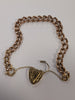 9ct gold charm bracelet with heart lock & safety chain