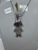 16.5" 925 Silver Chain With 925 Little Man Pendant **Hallmarked**