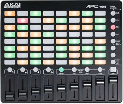 AKAI Professional APC Mini - Portable USB MIDI Controller for Ableton Live with 64-Clip Buttons