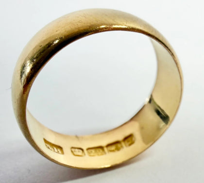 22ct yellow gold wedding ring band size K