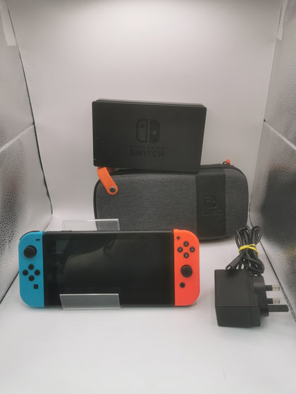 Nintendo Switch Console, 32GB, HAC-001-01, Red/Blue Joycons, Charger&Dock Included
