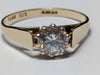 9CT GOLD RING WITH LARGE CZ STONE