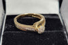 9CT - Yellow Gold ring With Clear Stones - Size L - 2.6g