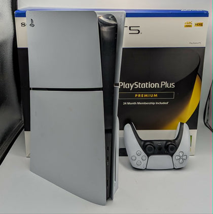 PlayStation 5 Slim Console 1TB ; White ; Boxed ; Wires & One Pad