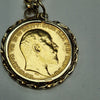 22CT GOLD HALF SOVEREIGN  WITH 19"  CHAIN PRESTON STORE