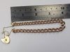 9ct gold charm bracelet with heart lock & safety chain
