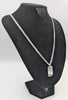 925 HALLMARKED SILVER, CURBED CHAIN WITH BLANK TAG PENDANT, 20", 23.4G