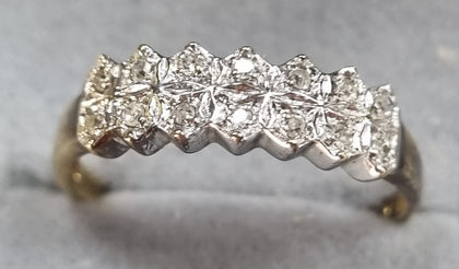 9ct GOLD DIAMOND RING ~ size N 1/2