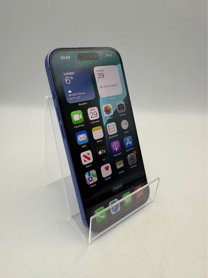 APPLE IPHONE 16, 128GB, 100% BATTERY CAP, ULTRAMARINE, UNLOCKED, UNBOXED
