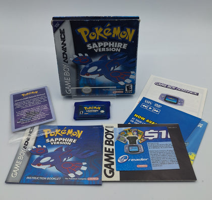 Pokemon Sapphire version for game boy advanced BOXED with all manuals and pokemon card