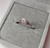 9ct White Gold CZ Solitaire Ring Size Q